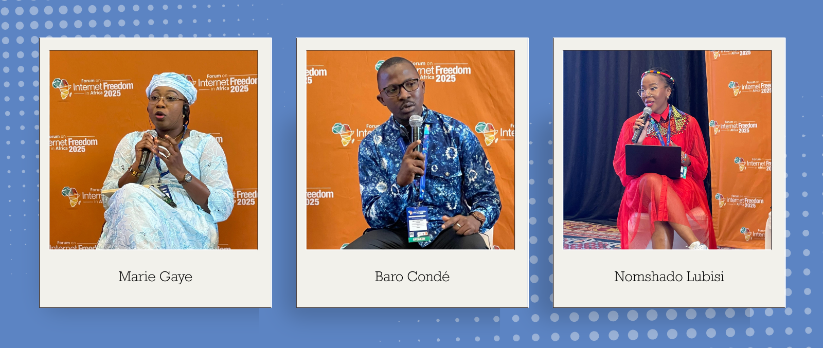 Marie Gaye, Baro Condé, Nomshado Lubisi